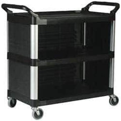 Rubbermaid - 300 Lb Capacity, 20" Wide x 40-5/8" Long x 41-13/16" High Standard Utility Cart - 3 Shelf, Plastic - Apex Tool & Supply