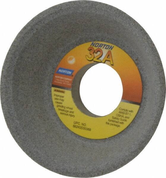 Norton - 4" Diam, 1-1/4" Hole Size, 1-1/2" Overall Thickness, 80 Grit, Type 11 Tool & Cutter Grinding Wheel - Medium Grade, Aluminum Oxide, K Hardness, Vitrified Bond, 5,730 RPM - Apex Tool & Supply
