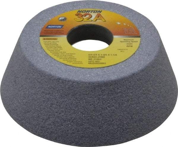 Norton - 6" Diam, 1-1/4" Hole Size, 2" Overall Thickness, 60 Grit, Type 11 Tool & Cutter Grinding Wheel - Medium Grade, Aluminum Oxide, K Hardness, Vitrified Bond, 3,820 RPM - Apex Tool & Supply