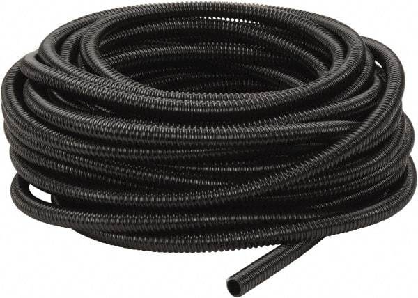 Hubbell Wiring Device-Kellems - 1/2" Trade Size, 100' Long, Flexible Liquidtight Conduit - PVC, 16.1mm ID, Black - Apex Tool & Supply