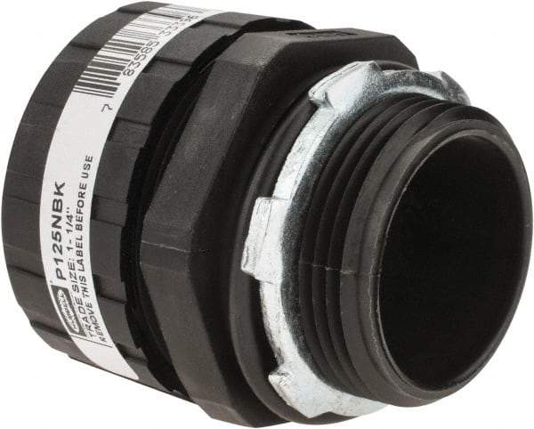 Hubbell Wiring Device-Kellems - 1-1/4" Trade, Nylon Push In Straight Liquidtight Conduit Connector - Noninsulated - Apex Tool & Supply