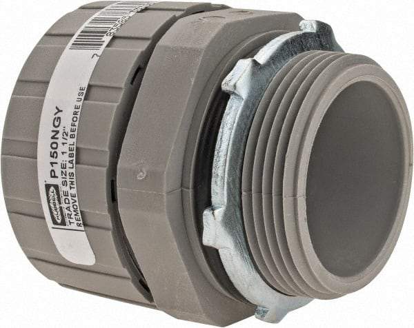 Hubbell Wiring Device-Kellems - 1-1/2" Trade, Nylon Push In Straight Liquidtight Conduit Connector - Noninsulated - Apex Tool & Supply