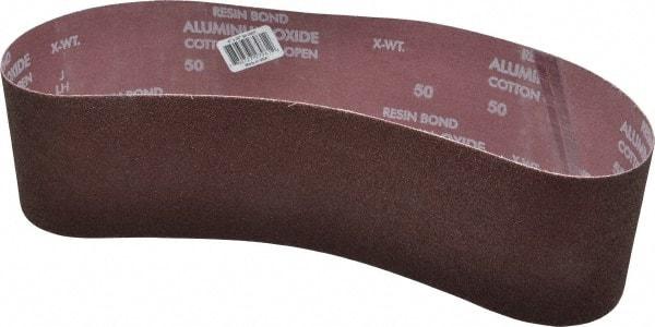 Norton - 4" Wide x 36" OAL, 50 Grit, Aluminum Oxide Abrasive Belt - Aluminum Oxide, Coarse, Coated, X Weighted Cloth Backing, Series R228 - Apex Tool & Supply