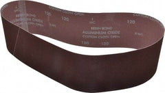 Norton - 4" Wide x 36" OAL, 120 Grit, Aluminum Oxide Abrasive Belt - Aluminum Oxide, Fine, Coated, X Weighted Cloth Backing, Series R228 - Apex Tool & Supply
