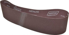 Norton - 4" Wide x 36" OAL, 180 Grit, Aluminum Oxide Abrasive Belt - Aluminum Oxide, Very Fine, Coated, X Weighted Cloth Backing, Series R228 - Apex Tool & Supply