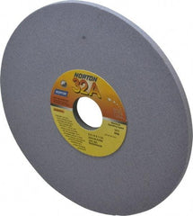 Norton - 8" Diam x 1-1/4" Hole x 1/4" Thick, K Hardness, 100 Grit Surface Grinding Wheel - Aluminum Oxide, Type 1, Fine Grade, 3,600 Max RPM, Vitrified Bond, No Recess - Apex Tool & Supply
