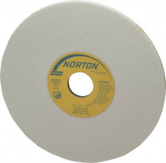 Norton - 8" Diam x 1-1/4" Hole x 1/4" Thick, K Hardness, 60 Grit Surface Grinding Wheel - Aluminum Oxide, Type 1, Medium Grade, 3,600 Max RPM, Vitrified Bond, No Recess - Apex Tool & Supply