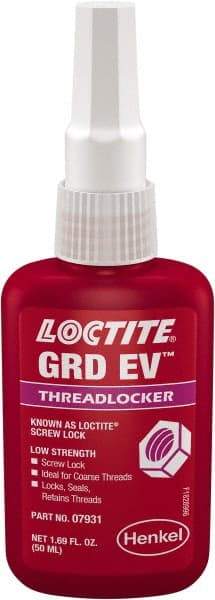 Loctite - 50 mL, Purple, Low Strength Liquid Threadlocker - Apex Tool & Supply