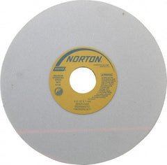 Norton - 8" Diam x 1-1/4" Hole x 1/2" Thick, I Hardness, 60 Grit Surface Grinding Wheel - Aluminum Oxide, Type 1, Medium Grade, 3,600 Max RPM, Vitrified Bond, No Recess - Apex Tool & Supply