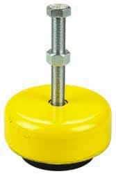 Tech Products - 1000 Lb Capacity, M12x1.75 Thread, Steel Stud, Studded Socket Mount Leveling Mount - 5" Stud Length, 120mm Base Diam, Neoprene Pad, 12mm Hex - Apex Tool & Supply