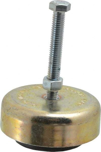 Tech Products - 150 Lb Capacity, 3/8-16 Thread, Steel Stud, Studded Socket Mount Leveling Mount - 3" Stud Length, 3-1/8" Base Diam, Neoprene Pad, 3/8" Hex - Apex Tool & Supply