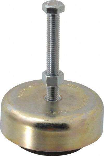 Tech Products - 500 Lb Capacity, 3/8-16 Thread, Steel Stud, Studded Socket Mount Leveling Mount - 3" Stud Length, 3-1/8" Base Diam, Neoprene Pad, 3/8" Hex - Apex Tool & Supply