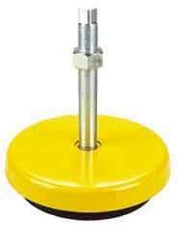 Tech Products - 13000 Lb Capacity, 1-14 Thread, Steel Stud, Studded Socket Mount Leveling Mount - 8" Stud Length, 9 Base Diam, Neoprene Pad, 1" Hex - Apex Tool & Supply