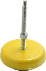 Tech Products - 1000 Lb Capacity, 1/2-13 Thread, Steel Stud, Studded Socket Mount Leveling Mount - 5" Stud Length, 4-3/4" Base Diam, Neoprene Pad, 1/2" Hex - Apex Tool & Supply