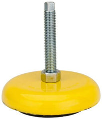 Tech Products - 4500 Lb Capacity, 3/4-10 Thread, Steel Stud, Studded Socket Mount Leveling Mount - 5" Stud Length, 6-1/4" Base Diam, Neoprene Pad, 3/4" Hex - Apex Tool & Supply