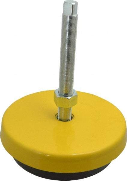 Tech Products - 13000 Lb Capacity, 1-14 Thread, Steel Stud, Studded Socket Mount Leveling Mount - 8" Stud Length, 9 Base Diam, Neoprene Pad, 1" Hex - Apex Tool & Supply