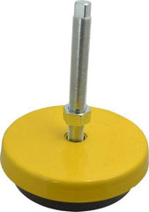 Tech Products - 13000 Lb Capacity, 1-14 Thread, Steel Stud, Studded Socket Mount Leveling Mount - 8" Stud Length, 9 Base Diam, Neoprene Pad, 1" Hex - Apex Tool & Supply