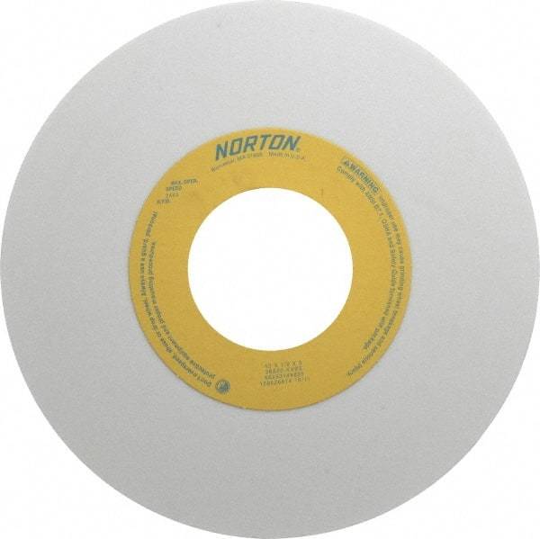 Norton - 10" Diam x 3" Hole x 1/2" Thick, K Hardness, 60 Grit Surface Grinding Wheel - Aluminum Oxide, Type 1, Medium Grade, 2,485 Max RPM, Vitrified Bond, No Recess - Apex Tool & Supply