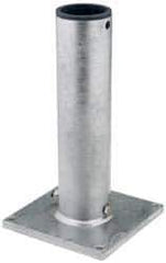 THERN - 8 Inches Long x 8 Inches Wide x 14.56 Inches Deep x 1/2 Inches Thick Davit Crane Pedestal/Socket Base - 7 Inches Distance Between Mounting Hole Centers, 0.41 Inches Hole Diameter, Galvanized Finish - Apex Tool & Supply