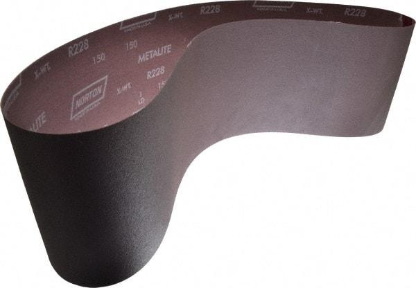 Norton - 6" Wide x 48" OAL, 150 Grit, Aluminum Oxide Abrasive Belt - Aluminum Oxide, Very Fine, Coated, X Weighted Cloth Backing, Series R228 - Apex Tool & Supply