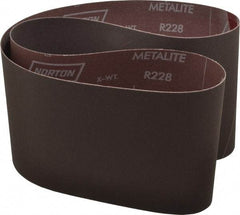 Norton - 6" Wide x 48" OAL, 320 Grit, Aluminum Oxide Abrasive Belt - Aluminum Oxide, Extra Fine, Coated, X Weighted Cloth Backing, Series R228 - Apex Tool & Supply