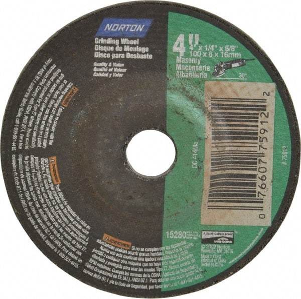 Norton - 10" Diam x 3" Hole x 3/4" Thick, I Hardness, 60 Grit Surface Grinding Wheel - Aluminum Oxide, Type 1, Medium Grade, 2,485 Max RPM, Vitrified Bond, No Recess - Apex Tool & Supply