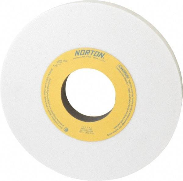 Norton - 10" Diam x 3" Hole x 1" Thick, I Hardness, 60 Grit Surface Grinding Wheel - Aluminum Oxide, Type 1, Medium Grade, 2,485 Max RPM, Vitrified Bond, No Recess - Apex Tool & Supply