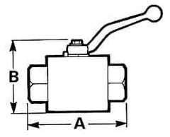 Voss - 3/8" Pipe, Full Port, Stainless Steel Standard Ball Valve - Inline - One Way Flow, FNPTF x FNPTF Ends, Lever Handle, 7,250 WOG - Apex Tool & Supply