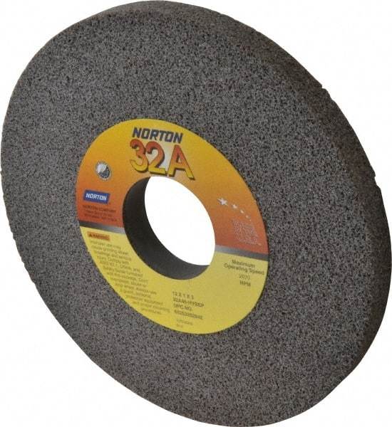 Norton - 12" Diam x 3" Hole x 1" Thick, H Hardness, 46 Grit Surface Grinding Wheel - Aluminum Oxide, Type 1, Coarse Grade, 2,070 Max RPM, Vitrified Bond, No Recess - Apex Tool & Supply
