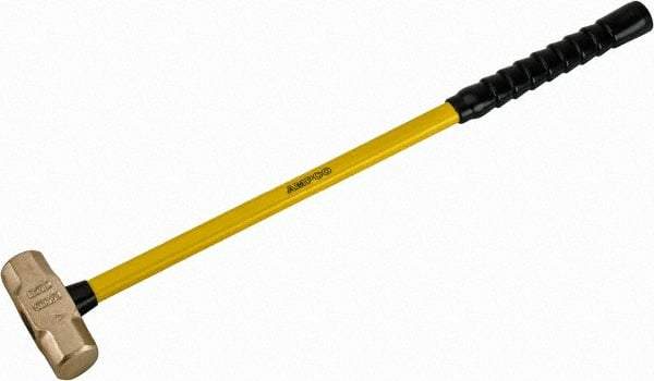 Ampco - 5 Lb Aluminum Bronze Nonsparking Sledge Hammer - 33" OAL, Fiberglass Handle - Apex Tool & Supply