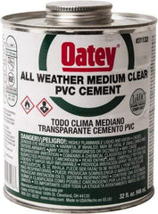 Oatey - 32 oz All-Purpose Medium Bodied Cement - Clear, Use with PVC - Apex Tool & Supply