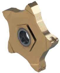 Iscar - 24R100J15DPENTA J Grade IC1008, 1mm Cutting Width Carbide Grooving Insert - 3.5mm Max Depth of Cut, Right Hand, 0.06mm Corner Radius, TiAlN/TiN Finish - Apex Tool & Supply