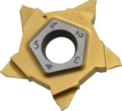 Iscar - 24N050J004PENTA J Grade IC1008, 0.5mm Cutting Width Carbide Grooving Insert - 2.5mm Max Depth of Cut, Neutral, 0.04mm Corner Radius, TiAlN/TiN Finish - Apex Tool & Supply