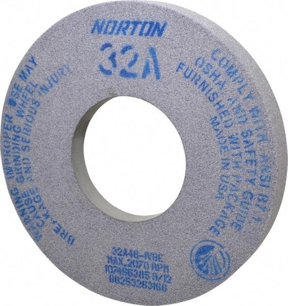 Norton - 12" Diam x 5" Hole x 1-1/2" Thick, I Hardness, 46 Grit Surface Grinding Wheel - Aluminum Oxide, Type 5, Coarse Grade, 2,070 Max RPM, Vitrified Bond, One-Side Recess - Apex Tool & Supply