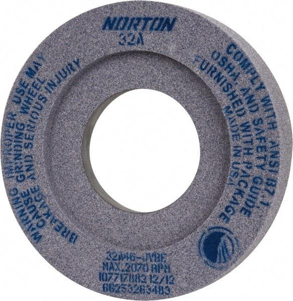Norton - 12" Diam x 5" Hole x 2" Thick, J Hardness, 46 Grit Surface Grinding Wheel - Aluminum Oxide, Type 7, Coarse Grade, 2,070 Max RPM, Vitrified Bond, Two-Side Recess - Apex Tool & Supply