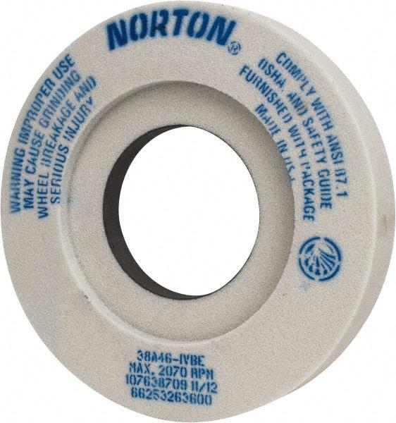 Norton - 12" Diam x 5" Hole x 2" Thick, I Hardness, 46 Grit Surface Grinding Wheel - Aluminum Oxide, Type 7, Coarse Grade, 2,070 Max RPM, Vitrified Bond, Two-Side Recess - Apex Tool & Supply