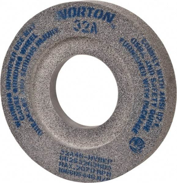 Norton - 12" Diam x 5" Hole x 2" Thick, H Hardness, 46 Grit Surface Grinding Wheel - Aluminum Oxide, Type 7, Coarse Grade, 2,070 Max RPM, Vitrified Bond, Two-Side Recess - Apex Tool & Supply
