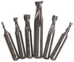 Cleveland - 1/8 to 1/2", 2 Flute End Mill Set - Uncoated, Cobalt, Centercutting - Apex Tool & Supply