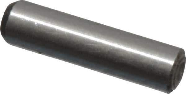 Value Collection - 1/16" Diam x 1/4" Pin Length Grade 8 Alloy Steel Standard Dowel Pin - C 50-58 Hardness, 800 Lb Breaking Strength, 1 Beveled & 1 Rounded End - Apex Tool & Supply