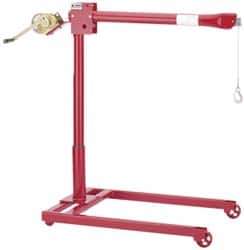 THERN - 44-1/2 Inches Long x 29-1/2 Inches Wide x 19 Inches Deep x 4-3/4 Inches Thick Davit Crane Mobile Wheel Base - 24 Inches Distance Between Mounting Hole Centers, 0.69 Inches Hole Diameter, Enamel Finish - Apex Tool & Supply