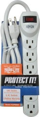 Tripp-Lite - 6 Outlets, 120 Volts, 15 Amps, 2' Cord, Power Outlet Strip - Free Hanging, Keyhole Mount, 5-15P NEMA Configuration, 23.98" Strip, UL1449 3rd Edition - Apex Tool & Supply