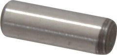 Value Collection - 1/8" Diam x 3/8" Pin Length Grade 8 Alloy Steel Standard Dowel Pin - C 50-58 Hardness, 3,200 Lb Breaking Strength, 1 Beveled & 1 Rounded End - Apex Tool & Supply