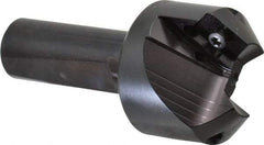 Kyocera - 45° Lead Angle, 1.65" Max Cut Diam, 0.8" Min Cut Diam, 0.44" Max Depth of Cut, Indexable Chamfer and Angle End Mill - 2 Inserts, APET 1604 Insert Style, 3-1/4" Overall Length, Straight Shank, 90° Included Angle - Apex Tool & Supply