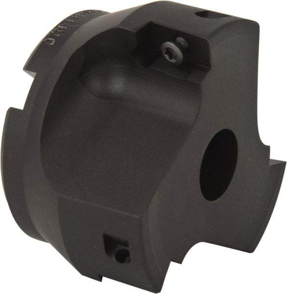 Kyocera - 3 Inserts, 2-1/2" Cut Diam, 3/4" Arbor Diam, 0.64" Max Depth of Cut, Indexable Square-Shoulder Face Mill - 0/90° Lead Angle, 1.57" High, APET 1604 Insert Compatibility, Series FM--AL - Apex Tool & Supply
