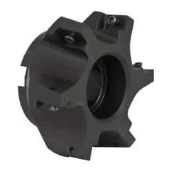 Kyocera - 6 Inserts, 3" Cut Diam, 1" Arbor Diam, 0.64" Max Depth of Cut, Indexable Square-Shoulder Face Mill - 0/90° Lead Angle, 1.57" High, APET 1604 Insert Compatibility, Series FM--AL - Apex Tool & Supply