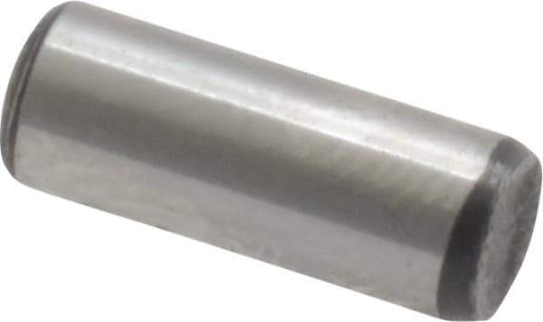 Value Collection - 3/16" Diam x 1/2" Pin Length Grade 8 Alloy Steel Standard Dowel Pin - C 50-58 Hardness, 7,200 Lb Breaking Strength, 1 Beveled & 1 Rounded End - Apex Tool & Supply