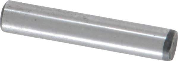 Value Collection - 3/16" Diam x 1" Pin Length Grade 8 Alloy Steel Standard Dowel Pin - C 50-58 Hardness, 7,200 Lb Breaking Strength, 1 Beveled & 1 Rounded End - Apex Tool & Supply