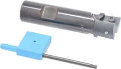 Kyocera - 1" Cut Diam, 0.64" Max Depth of Cut, 3/4" Shank Diam, 3-3/8" OAL, Indexable Square Shoulder End Mill - APET 1604 Inserts, Weldon Shank, 90° Lead Angle, Through Coolant - Apex Tool & Supply