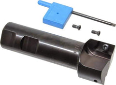 Kyocera - 1-1/2" Cut Diam, 0.64" Max Depth of Cut, 1" Shank Diam, 4" OAL, Indexable Square Shoulder End Mill - APET 1604 Inserts, Weldon Shank, 90° Lead Angle, Through Coolant - Apex Tool & Supply