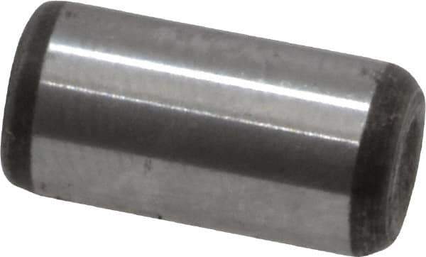 Value Collection - 1/4" Diam x 1/2" Pin Length Grade 8 Alloy Steel Standard Dowel Pin - C 50-58 Hardness, 12,800 Lb Breaking Strength, 1 Beveled & 1 Rounded End - Apex Tool & Supply